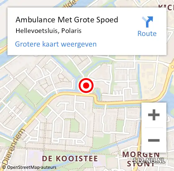 Locatie op kaart van de 112 melding: Ambulance Met Grote Spoed Naar Hellevoetsluis, Polaris op 13 oktober 2023 09:24