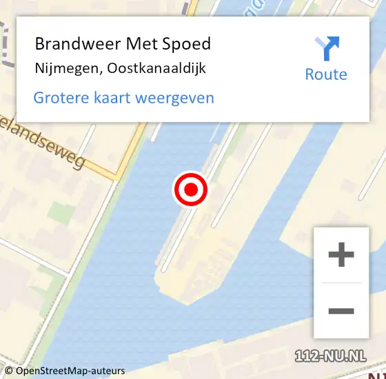 Locatie op kaart van de 112 melding: Brandweer Met Spoed Naar Nijmegen, Oostkanaaldijk op 13 oktober 2023 09:58
