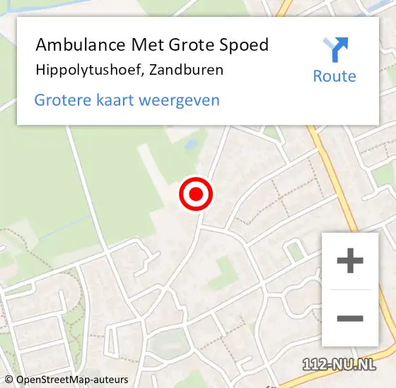 Locatie op kaart van de 112 melding: Ambulance Met Grote Spoed Naar Hippolytushoef, Zandburen op 13 oktober 2023 10:47