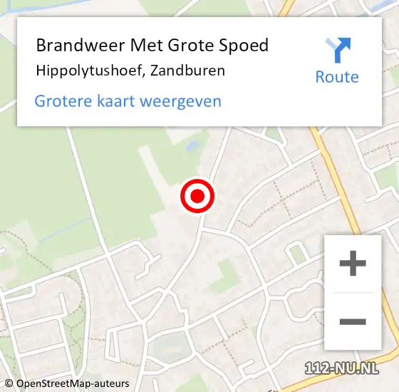 Locatie op kaart van de 112 melding: Brandweer Met Grote Spoed Naar Hippolytushoef, Zandburen op 13 oktober 2023 10:48