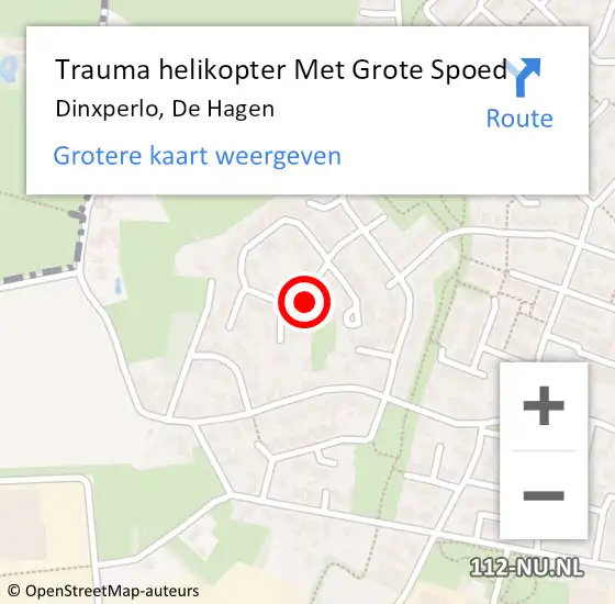 Locatie op kaart van de 112 melding: Trauma helikopter Met Grote Spoed Naar Dinxperlo, De Hagen op 13 oktober 2023 10:59