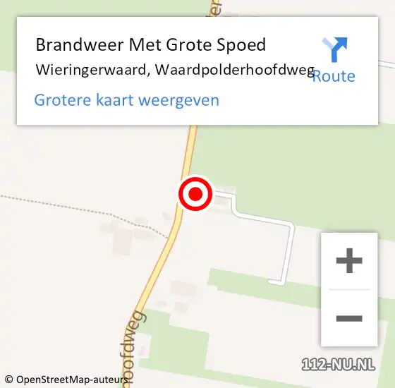 Locatie op kaart van de 112 melding: Brandweer Met Grote Spoed Naar Wieringerwaard, Waardpolderhoofdweg op 11 september 2014 13:16