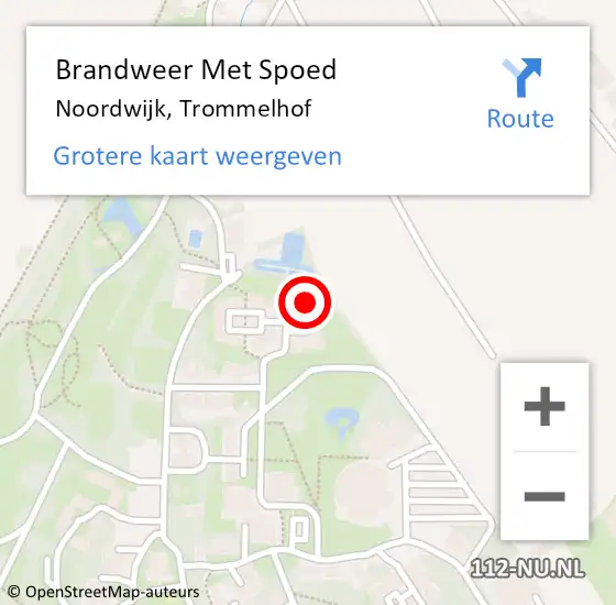 Locatie op kaart van de 112 melding: Brandweer Met Spoed Naar Noordwijk, Trommelhof op 13 oktober 2023 12:20