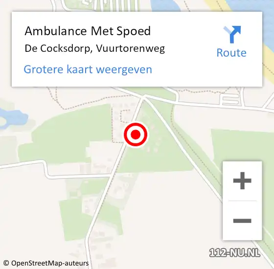 Locatie op kaart van de 112 melding: Ambulance Met Spoed Naar De Cocksdorp, Vuurtorenweg op 13 oktober 2023 13:25