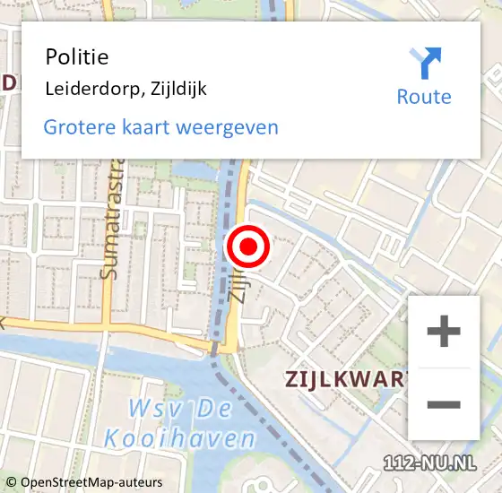 Locatie op kaart van de 112 melding: Politie Leiderdorp, Zijldijk op 13 oktober 2023 13:59