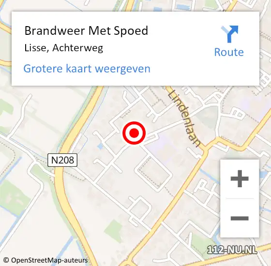 Locatie op kaart van de 112 melding: Brandweer Met Spoed Naar Lisse, Achterweg op 13 oktober 2023 15:09