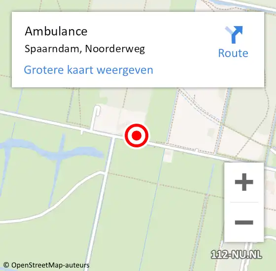 Locatie op kaart van de 112 melding: Ambulance Spaarndam, Noorderweg op 13 oktober 2023 15:18