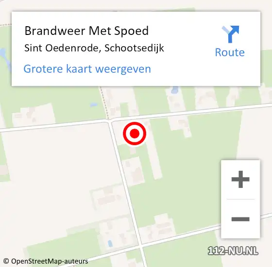 Locatie op kaart van de 112 melding: Brandweer Met Spoed Naar Sint Oedenrode, Schootsedijk op 13 oktober 2023 15:56