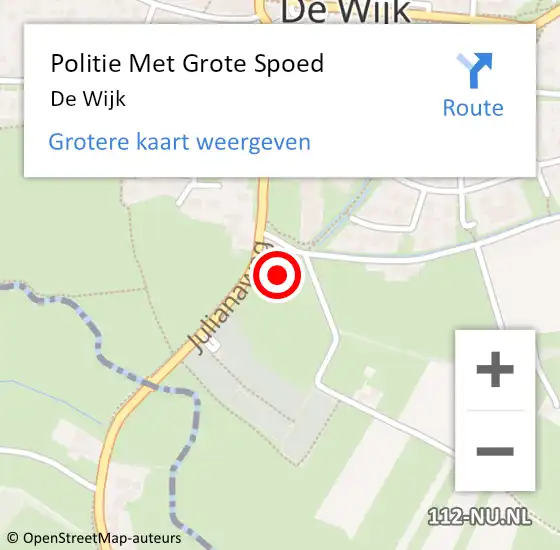 Locatie op kaart van de 112 melding: Politie Met Grote Spoed Naar De Wijk op 13 oktober 2023 16:41