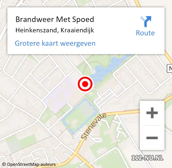 Locatie op kaart van de 112 melding: Brandweer Met Spoed Naar Heinkenszand, Kraaiendijk op 13 oktober 2023 17:03