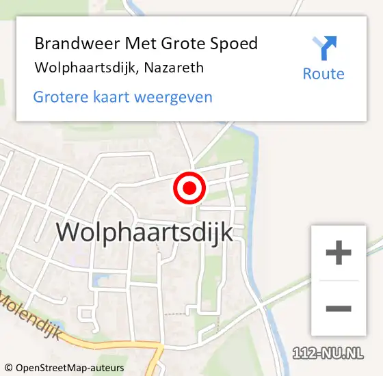 Locatie op kaart van de 112 melding: Brandweer Met Grote Spoed Naar Wolphaartsdijk, Nazareth op 13 oktober 2023 17:37