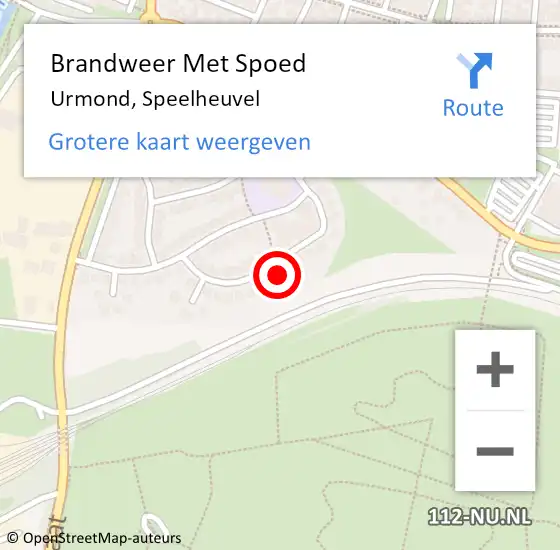 Locatie op kaart van de 112 melding: Brandweer Met Spoed Naar Urmond, Speelheuvel op 13 oktober 2023 17:57