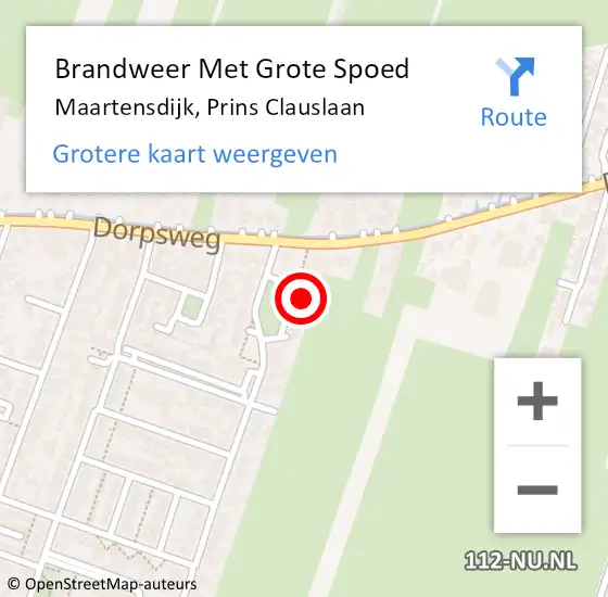 Locatie op kaart van de 112 melding: Brandweer Met Grote Spoed Naar Maartensdijk, Prins Clauslaan op 13 oktober 2023 18:01