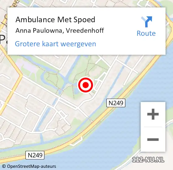 Locatie op kaart van de 112 melding: Ambulance Met Spoed Naar Anna Paulowna, Vreedenhoff op 13 oktober 2023 18:35