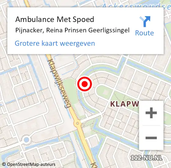 Locatie op kaart van de 112 melding: Ambulance Met Spoed Naar Pijnacker, Reina Prinsen Geerligssingel op 13 oktober 2023 18:39