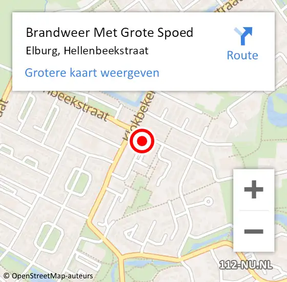 Locatie op kaart van de 112 melding: Brandweer Met Grote Spoed Naar Elburg, Hellenbeekstraat op 13 oktober 2023 18:55