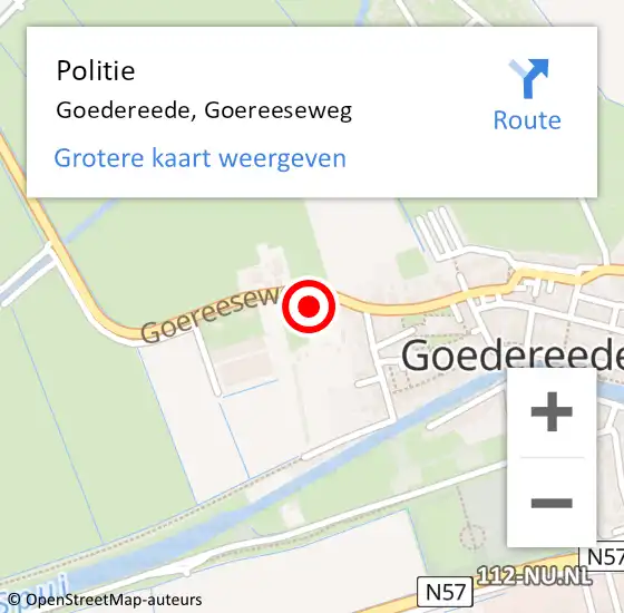 Locatie op kaart van de 112 melding: Politie Goedereede, Goereeseweg op 13 oktober 2023 18:59