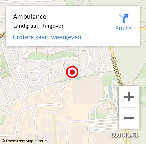 Locatie op kaart van de 112 melding: Ambulance Landgraaf, Ringoven op 11 september 2014 14:02