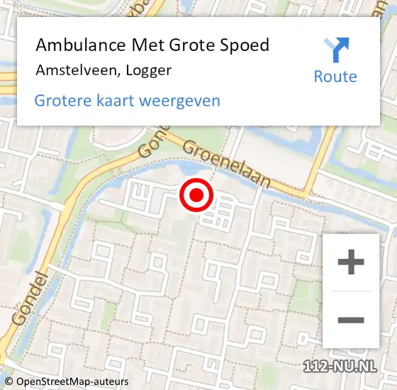Locatie op kaart van de 112 melding: Ambulance Met Grote Spoed Naar Amstelveen, Logger op 13 oktober 2023 19:54