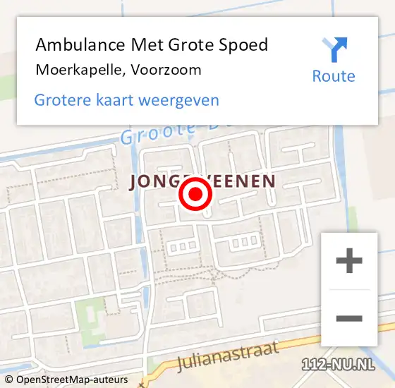 Locatie op kaart van de 112 melding: Ambulance Met Grote Spoed Naar Moerkapelle, Voorzoom op 13 oktober 2023 20:59