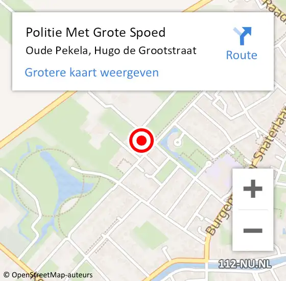 Locatie op kaart van de 112 melding: Politie Met Grote Spoed Naar Oude Pekela, Hugo de Grootstraat op 13 oktober 2023 21:17