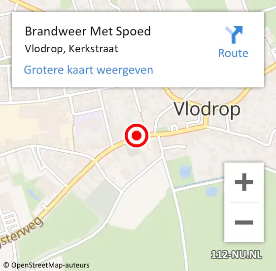 Locatie op kaart van de 112 melding: Brandweer Met Spoed Naar Vlodrop, Kerkstraat op 13 oktober 2023 21:29