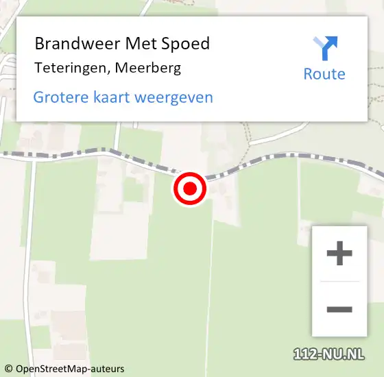 Locatie op kaart van de 112 melding: Brandweer Met Spoed Naar Teteringen, Meerberg op 13 oktober 2023 22:59