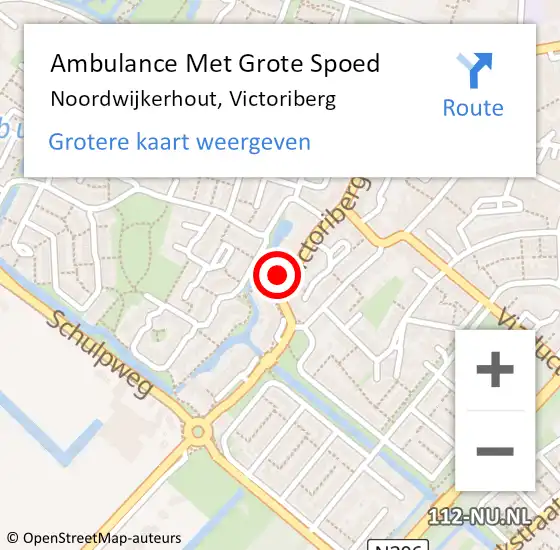 Locatie op kaart van de 112 melding: Ambulance Met Grote Spoed Naar Noordwijkerhout, Victoriberg op 14 oktober 2023 00:10