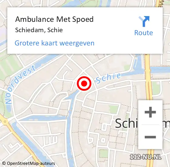 Locatie op kaart van de 112 melding: Ambulance Met Spoed Naar Schiedam, Schie op 14 oktober 2023 02:00