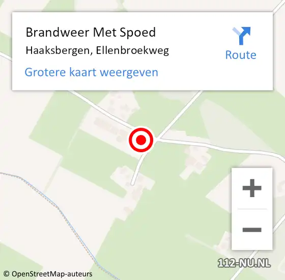 Locatie op kaart van de 112 melding: Brandweer Met Spoed Naar Haaksbergen, Ellenbroekweg op 14 oktober 2023 02:13