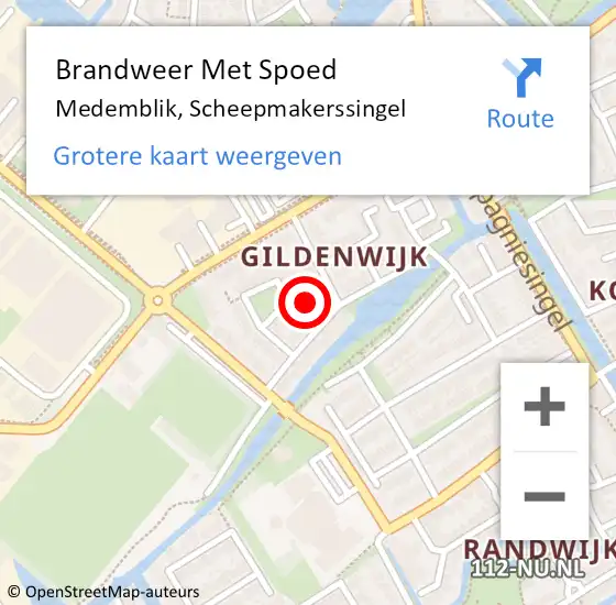 Locatie op kaart van de 112 melding: Brandweer Met Spoed Naar Medemblik, Scheepmakerssingel op 14 oktober 2023 02:24