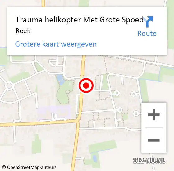 Locatie op kaart van de 112 melding: Trauma helikopter Met Grote Spoed Naar Reek op 14 oktober 2023 03:14