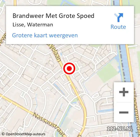 Locatie op kaart van de 112 melding: Brandweer Met Grote Spoed Naar Lisse, Waterman op 14 oktober 2023 03:52