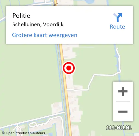 Locatie op kaart van de 112 melding: Politie Schelluinen, Voordijk op 14 oktober 2023 04:11