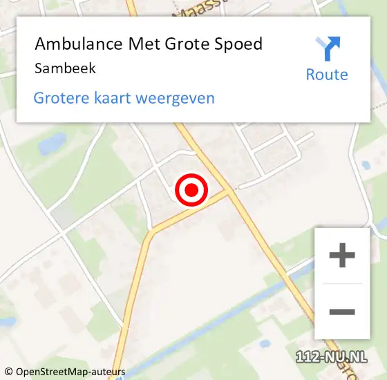 Locatie op kaart van de 112 melding: Ambulance Met Grote Spoed Naar Sambeek op 14 oktober 2023 05:06