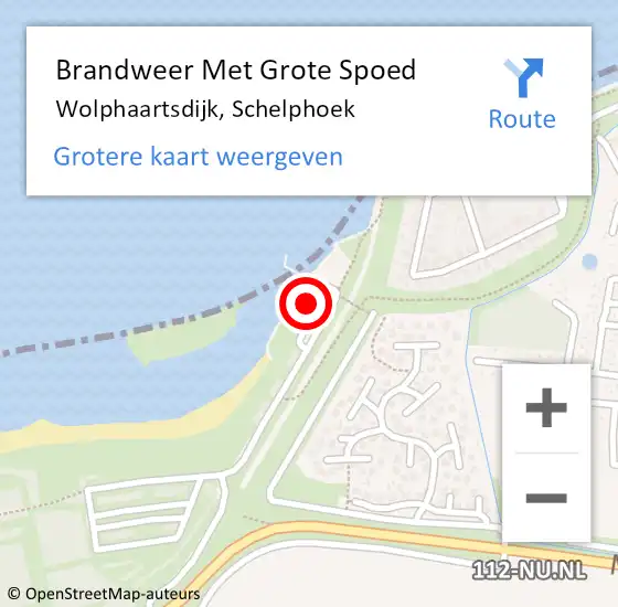 Locatie op kaart van de 112 melding: Brandweer Met Grote Spoed Naar Wolphaartsdijk, Schelphoek op 11 september 2014 14:40