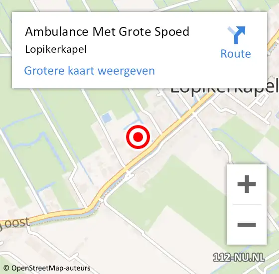 Locatie op kaart van de 112 melding: Ambulance Met Grote Spoed Naar Lopikerkapel op 14 oktober 2023 08:08