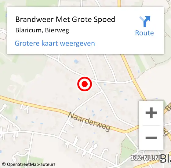 Locatie op kaart van de 112 melding: Brandweer Met Grote Spoed Naar Blaricum, Bierweg op 14 oktober 2023 09:20