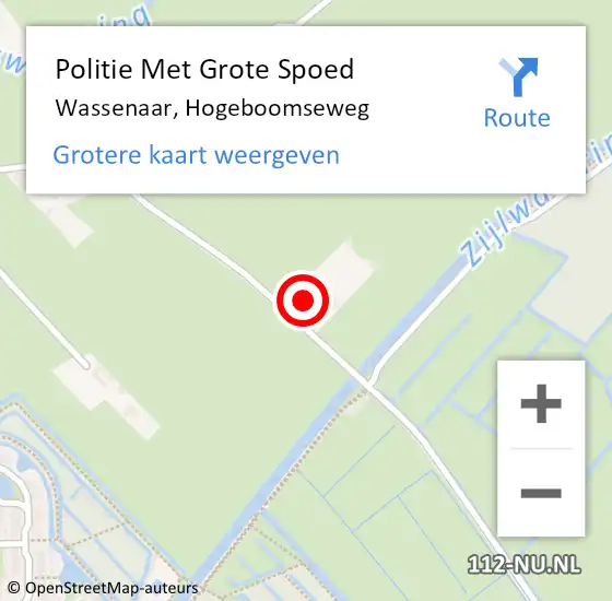 Locatie op kaart van de 112 melding: Politie Met Grote Spoed Naar Wassenaar, Hogeboomseweg op 14 oktober 2023 09:37