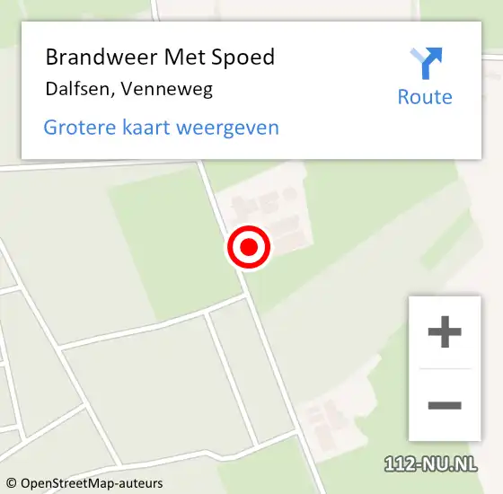 Locatie op kaart van de 112 melding: Brandweer Met Spoed Naar Dalfsen, Venneweg op 14 oktober 2023 09:47