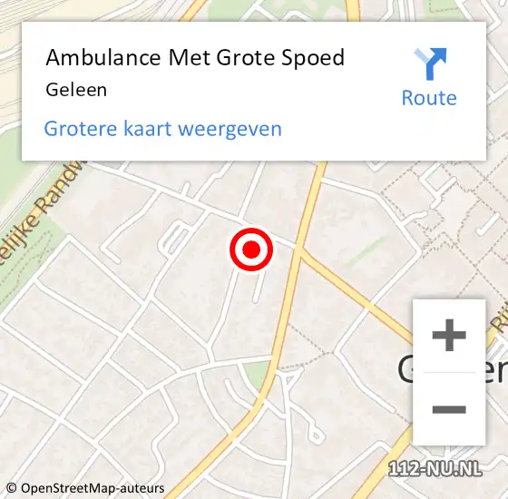 Locatie op kaart van de 112 melding: Ambulance Met Grote Spoed Naar Geleen op 14 oktober 2023 09:55