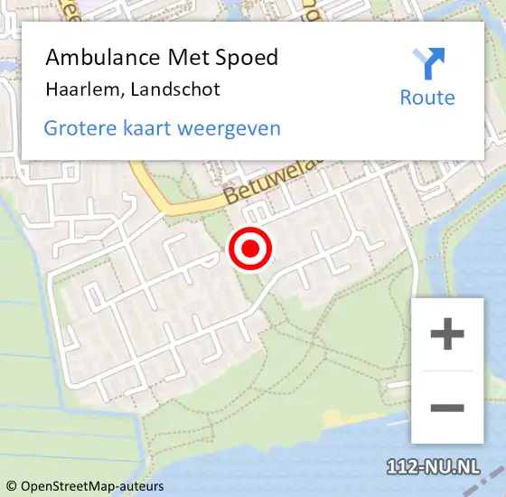 Locatie op kaart van de 112 melding: Ambulance Met Spoed Naar Haarlem, Landschot op 14 oktober 2023 09:59