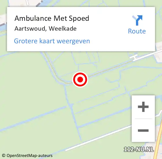 Locatie op kaart van de 112 melding: Ambulance Met Spoed Naar Aartswoud, Weelkade op 11 september 2014 14:53