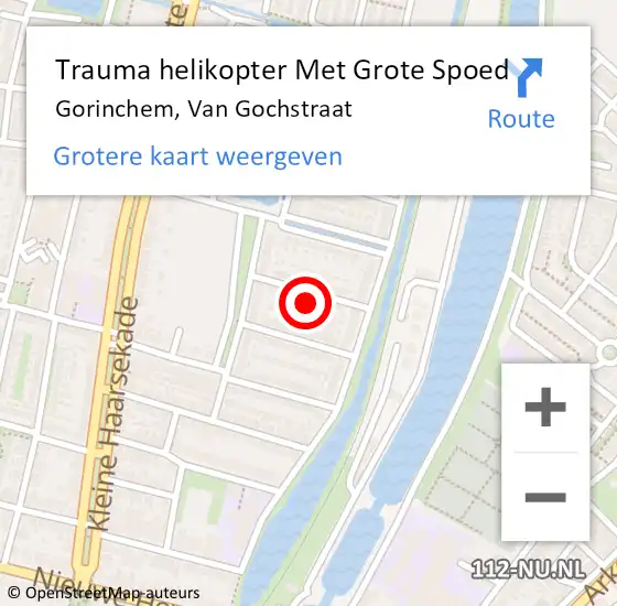 Locatie op kaart van de 112 melding: Trauma helikopter Met Grote Spoed Naar Gorinchem, Van Gochstraat op 14 oktober 2023 10:41