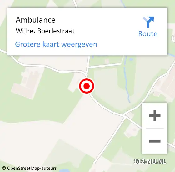 Locatie op kaart van de 112 melding: Ambulance Wijhe, Boerlestraat op 11 september 2014 14:54