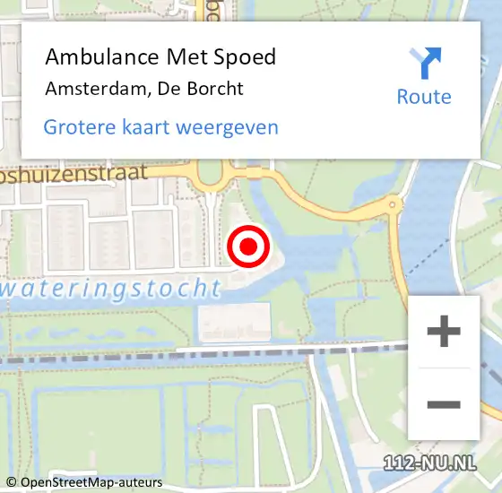 Locatie op kaart van de 112 melding: Ambulance Met Spoed Naar Amsterdam, De Borcht op 14 oktober 2023 12:40