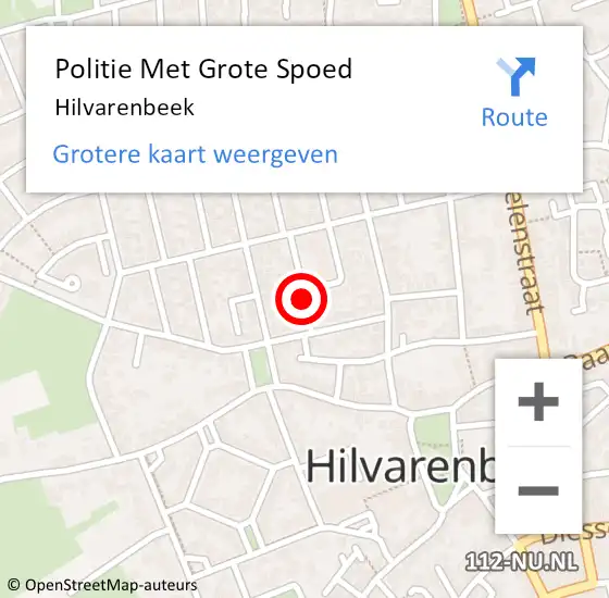 Locatie op kaart van de 112 melding: Politie Met Grote Spoed Naar Hilvarenbeek op 14 oktober 2023 13:11