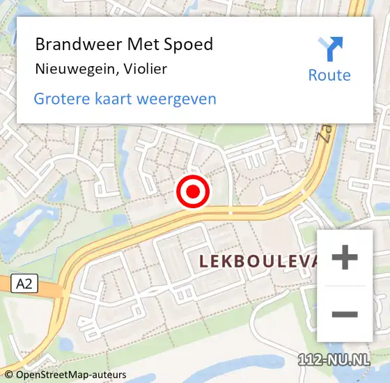 Locatie op kaart van de 112 melding: Brandweer Met Spoed Naar Nieuwegein, Violier op 14 oktober 2023 13:24