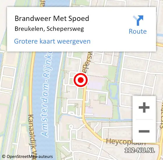 Locatie op kaart van de 112 melding: Brandweer Met Spoed Naar Breukelen, Schepersweg op 14 oktober 2023 13:44