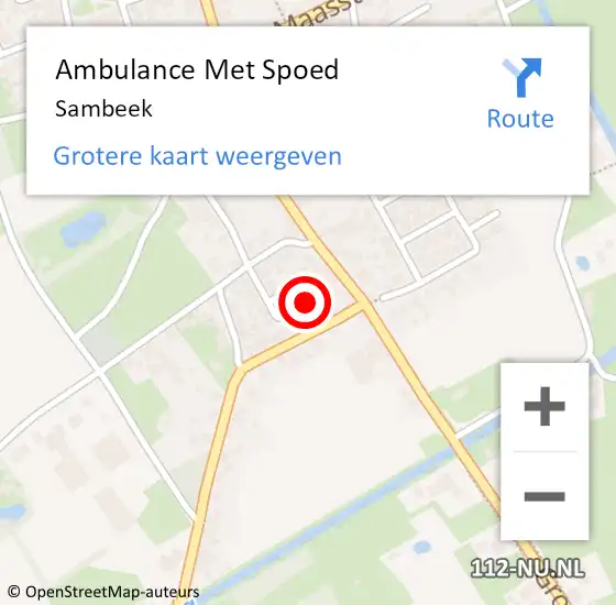 Locatie op kaart van de 112 melding: Ambulance Met Spoed Naar Sambeek op 14 oktober 2023 13:48